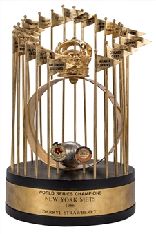 1986 New York Mets World Series Trophy Personally Owned By Darryl Strawberry
